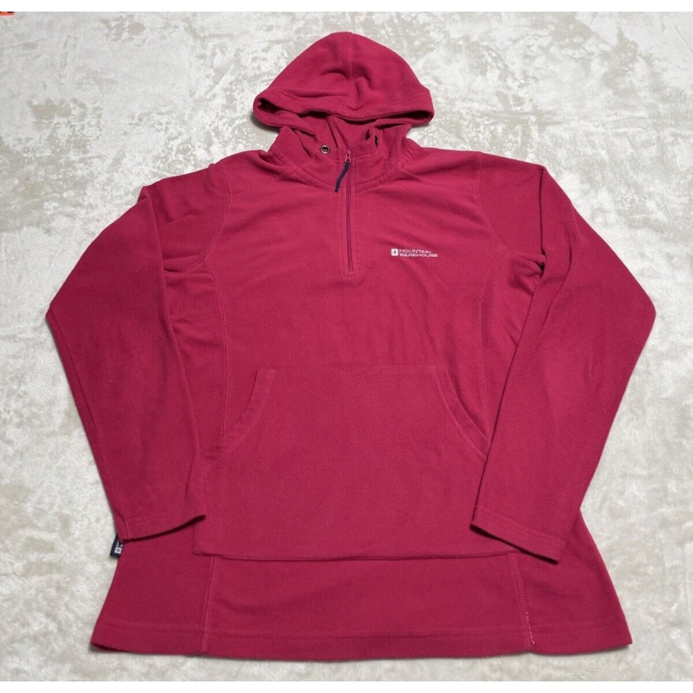 Mountain Warehouse Hoodie Womens 12 Pink Soft Fleece 1/4 Zip Sweatshirt Pockets